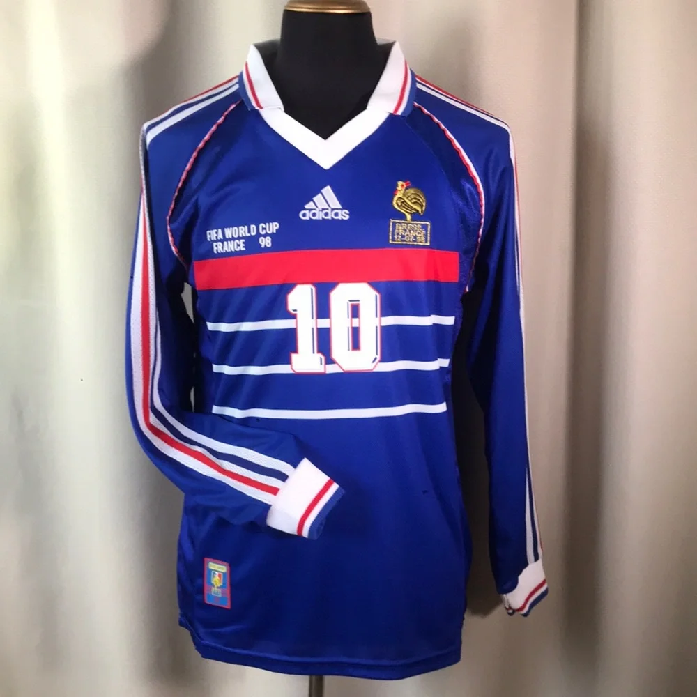 adidas | Shirts | France Home Zidane World Cup Jersey 998 Iconic